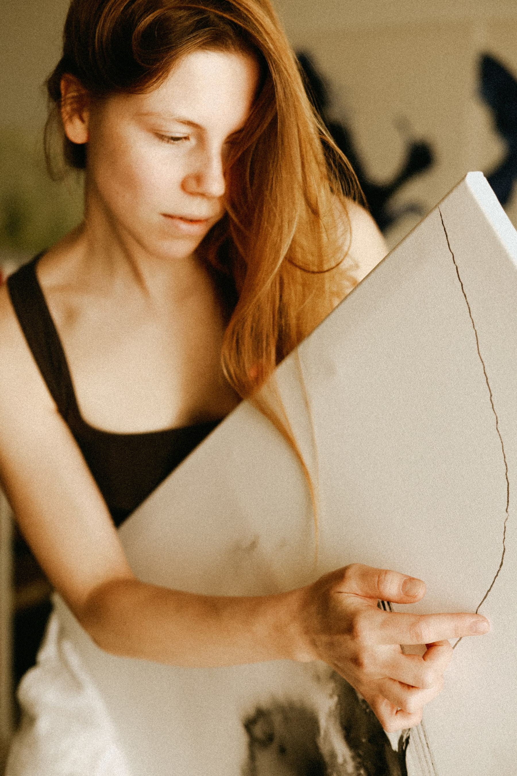 Olha Chechulina in her studio
