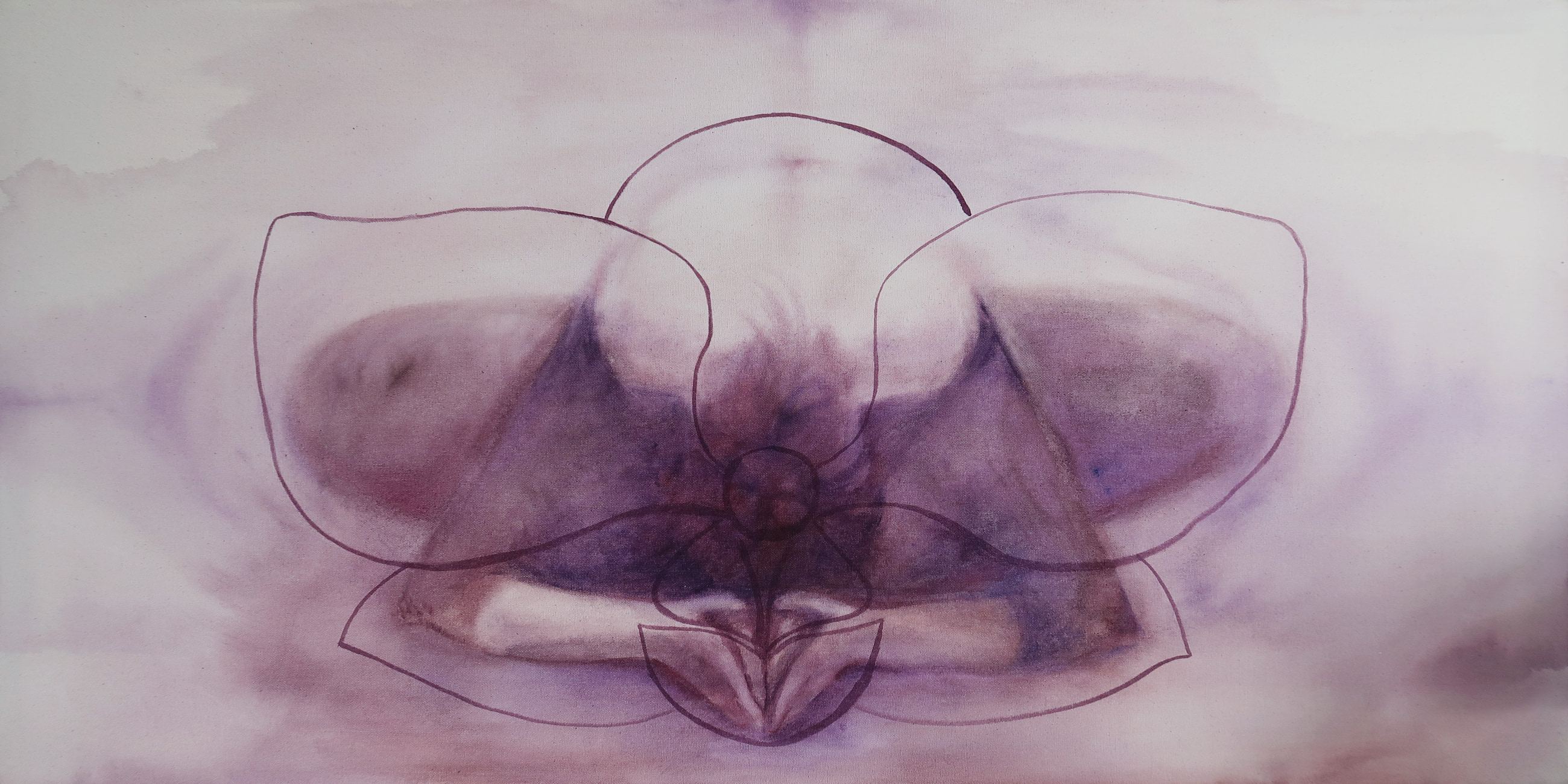 Yogaflower, Acrylic on canvas, 120 × 60 cm